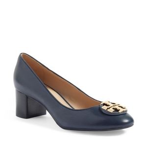 Tory Burch Janey 50mm Pump Calf Leather (size 8 , Bright Navy)